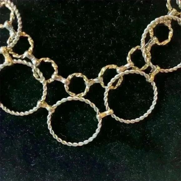 Vintage Mixed Metal Chain Necklace Multicolor Adjustable 22" Lobster Clasp - Picture 5 of 7